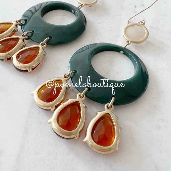 Anthropologie Resin Circular Drop Earrings - Picture 6 of 7